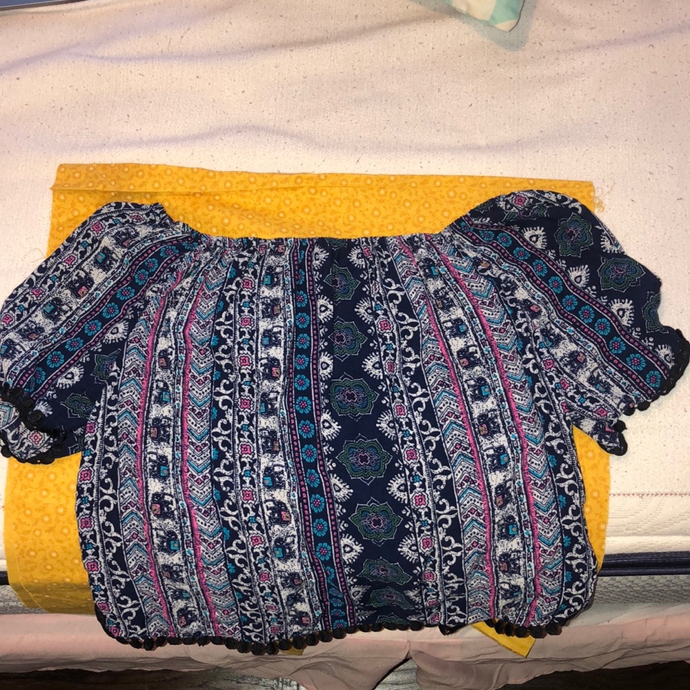 Colorful Off The Shoulder Top